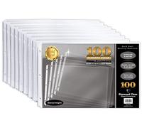 GOLD SEAL Lot de 100 feuilles de protection transparentes diamantées lourdes, chargement latéral, grand lit, perforées à 3 trous, 28 x 43 cm