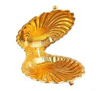 Gold Shell Fruit Tray with Lid 20x24cm Dust-Proof(Gold)