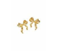 Gold Small Bow Drop Earrings for Women Elegant Delicate Jewelry