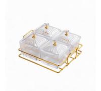 Gold Spice Rack Set 5-Piece Multi-Grid Storage Box