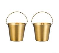 Gold Stainless Steel Snack Bucket 2-Pack Party Serving