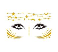 Gold Stamp flash - Waterproof Face Stickers, Temporary Skin Decals Set