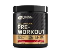 Optimum Nutrition Gold Standard Pre Workout en poudre, boisson énergétique avec créatine monohydrate, bêta-alanine, caféine et vitamines B, complément goût Cocktail de fruits, 30 portions, 330 g