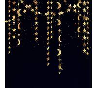 Gold Star Garland Lune Kit Hanging Garands Banderoles Bunting Bannière décorations pour Les Murs au Plafond Décorations festives pour Twinkle Little Star First Birthday/Baby Shower/Mariage