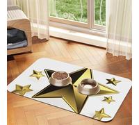 Gold Star Tapis de nourriture pour chien - 40,6 x 61 cm - Antidérapant et super absorbant - Passe au lave-vaisselle - Pour nourriture et eau - Joli tapis d'alimentation en caoutchouc à séchage rapide