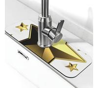 Gold Star Tapis de robinet pour évier de cuisine, 14 x 38,1 cm, diatomite à séchage rapide, plateau d'évier super absorbant, poignée de robinet, attrape-gouttes pour cuisine