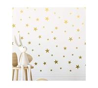 Gold Stars Stickers - Étoiles d'or mur vinyle autocollant autocollants Polka Decor autocollant pour chambre d'enfant bébé chambre d'enfant (Pack de 124)
