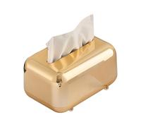 Gold Tissue Box Cover, Decorative Napkin Holder, Luxurious Paper Case, Modern Kitchen Accent, Sturdy Glossy Finish, Made with Tough Abs Material, 7.09x4.72x4.33in