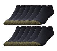 Gold Toe Chaussettes athlétiques Invisibles en Coton 656F, Plusieurs, Noir (12 Paires), L (lot Homme