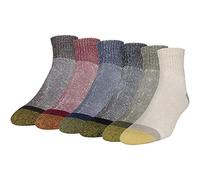 Gold Toe 656p Cotton Ankle Athletic Socks, Multipairs Chaussettes, Kaki/Olive/Noir/Bleu Marine/Rouge/Marron chiné (6 Paires), L (Lot de 6) Homme