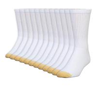 Gold Toe 656s Cotton Crew Athletic Socks, Multipairs Chaussettes, Blanc (12 Paires), XL (lot Homme
