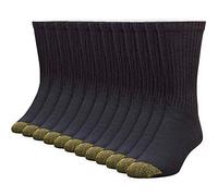 Gold Toe 656s Crew Chaussettes de Sport en Coton, Plusieurs, Noir (12 Paires), XL (lot Hommes