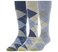 Gold Toe Carlyle Argyle Crew Dress Socks, 3-Pairs Chaussettes habillées, Chambray/Flocons d'avoine, L (Lot de 3) Homme