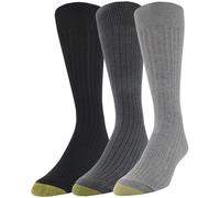 Gold Toe Classic Canterbury Crew Lot de 3 Paires de Chaussettes habillées, Gris, Taille Unique Homme