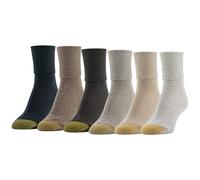 Gold Toe Classic Turn Cuff Socks, Multipairs Chaussettes décontractées, Mélange Marron et Noir, Shoe 4-7 UK 8-10 (Lot de 6) Femme