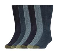 Gold Toe Harrington Crew Socks, Multipairs Chaussettes décontractées, Denim, L (Lot de 6) Homme