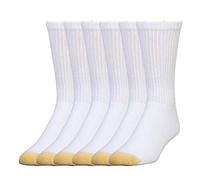 Gold Toe Harrington Crew Socks, Multipairs Chaussettes décontractées, Blanc (6 Paires), L (Lot de 6) Homme
