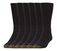 Gold Toe Harrington Crew Chaussettes multipaires décontractées, Noir, XL (Lot de 6) Homme