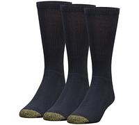 Gold Toe Lot de 3 paires de chaussettes décontractées pour homme, Noir, L
