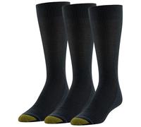 Gold Toe Lot de 3 paires de chaussettes habillées Metropolitan pour homme, bleu marine, XL