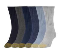 Gold Toe Lot de 6 paires de chaussettes décontractées côtelées pour femme, Flanelle/chambray assortis (6 paires), M