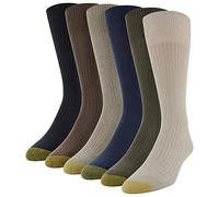 Gold Toe Stanton Crew Lot de 6 Paires de Chaussettes habillées, Kaki chiné Assorti, XL Homme