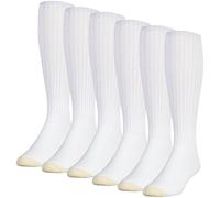 Gold Toe Ultra Tec Performance Over-The-Calf Athletic Socks, Multipairs Chaussettes, Blanc (6 Paires), L (Lot de 6) Homme