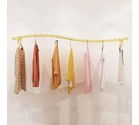 Gold Wall Garment Rack Clothes Rail Creative Closet Rod Retail Clothing Shelf Display Stand for Boutique Stores Coat Rack Clothing Storage Hanging Drying Rack Clothes Hanger Pole.