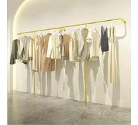 Gold Wall Mounted Coat Rack Metal Clothing Display for Shops Clothing Hanger Rods Wardrobe s Boutique Display Systems for Clothes