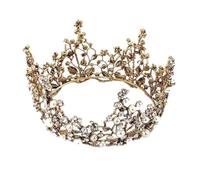 Gold Wedding Crown Crystal Tiara coiffe pour femmes Tiara d'anniversaire de fête de mariée (BA)