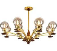 Gold Wooden Sputnik 85cm Chandelier Romantic Hanging G9 Ceiling Light Compatible with Dining Room,Living Room,Hallway,Bedroom,Lampe à Suspension