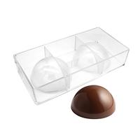 Goldbaking Grand moule à chocolat demi-boule en polycarbonate, moule à bonbons en forme de demi-sphère (XL 10 cm)