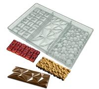 Goldbaking Moule à barres de chocolat en forme de 3 types de moules à casser, moules à chocolat protéinés et énergétiques