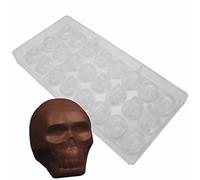 Goldbaking Tête de mort Moule à chocolat 3d Tête de mort Candy Moules en polycarbonate Halloween Moule à chocolat