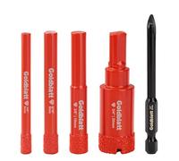 Goldblatt Forets Diamant Carrelage 5 Pièces, 6/8/10/20 mm Trépan Diamant et 6 mm Foret Alliage, Scie Cloche Diamant pour Céramique, Marbre, Granit