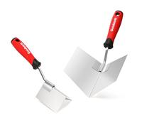 Goldblatt Lot de 2 Truelles d’Angle en Acier Inoxydable, Intérieure et Extérieure, Spatules d’Angle avec Poignée Souple pour Cloisons Sèches