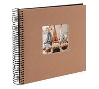 goldbuch 12 719 Album photo à spirales Bella Vista Noisette, 20 x 20 x 2,7 cm, 40 pages noires, couverture en lin, album photo à spirale, marron