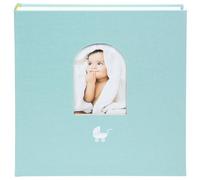 goldbuch 15 016 Cozy Nest Aqua Album photo pour bébé avec fenêtre 58 pages blanches avec intercalaires en cristal et 4 pages illustrées, couverture en impression artistique, env. 31 x 30 x 4 cm