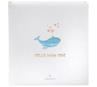 goldbuch 15 500 Album photo pour bébé Little Splash avec motif baleine - 58 pages blanches avec intercalaires en cristal et 4 pages illustrées - Couverture artistique - Environ 31 x 30 x 4 cm