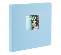 goldbuch 24 829 Bella Vista Album photo avec découpe de fenêtre Bleu ciel 25 x 25 cm Album photo 60 pages blanches avec intercalaires en papier cristal
