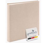 goldbuch 24605 Summertime Trend 2 Album photo avec 60 pages blanches avec intercalaires en papier et couverture en lin Beige 25 x 25 x 4 cm