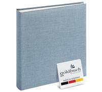 goldbuch 24607 Summertime Trend 2 Album photo avec 60 pages blanches avec intercalaires en papier et couverture en lin Bleu/gris 25 x 25 x 4 cm