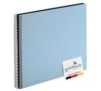 Goldbuch 25 529 Bella Vista Album Photo à Spirales 35 x 30 cm Avec 40 Pages Noires - En Lin Pour Images et Photos à Coller, Scrapbooking - Bleu Ciel