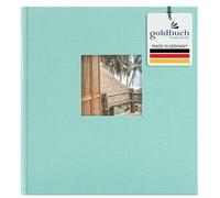 Goldbuch 27907 Album Photo Bella Vista 30 x 31 cm - 60 Pages Noires avec Intercalaires en Pargamin - Livre Photo en Lin Aqua