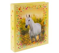 goldbuch 35 117 Classeur Chiara Classeur à levier Dimensions 28,5 x 32 x 5 cm Couverture en impression artistique Agrafeuse à levier Classeur Jaune Motif cheval Classeur pour garçons et filles
