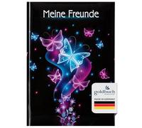 goldbuch 43577 Livre d'amitié Motif papillon Format A5 avec 88 pages illustrées pour les meilleurs amis dans la rentrée scolaire Noir/rose/bleu