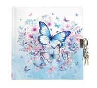 goldbuch 44 155 Journal intime pour enfant avec 96 pages, bloc-notes verrouillable, avec cadenas et 2 clés, impression artistique, env. 16,5 x 16,5 cm, motif papillon