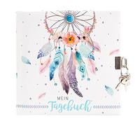 goldbuch 44 205 Journal pour enfant, 96 pages blanches, bloc-notes verrouillable, avec cadenas et 2 clés, couverture avec impression artistique, environ 16,5 x 16,5 cm, blanc