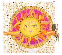goldbuch 44 419 Journal intime Resting Sun, motif soleil, 96 pages blanches, bloc-notes verrouillable, avec cadenas et 2 clés, couverture imprimée, environ 16,5 x 16,5 x 1,5 cm