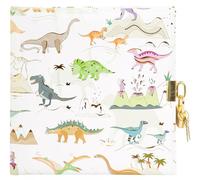 goldbuch 44 839 Journal intime pour enfant, motif dinosaure, 96 pages blanches, bloc-notes verrouillable, avec cadenas et 2 clés, couverture en impression artistique, env. 16,5 x 16,5 x 1,5 cm